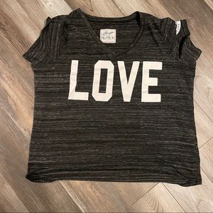 Gray “love” shirt plus size